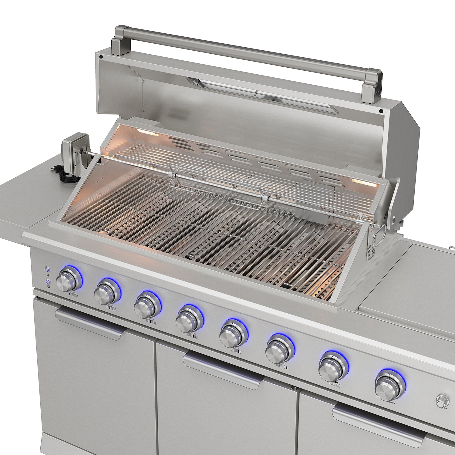 10 ft. Outdoor Kitchen Island with Gas Grill & Side Burner, Sink & Drawer 77,000 BTU – Stainless Steel