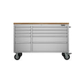 55 Inch 10-Drawer Mobile Work Bench in Stainless Steel