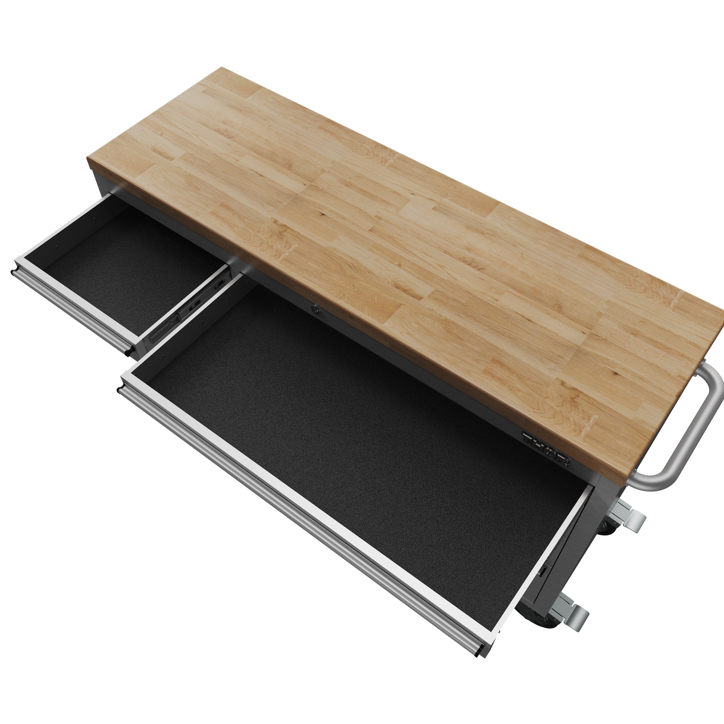 55 Inch 10-Drawer Mobile Work Bench in Stainless Steel