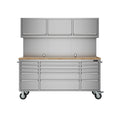72" 15-Drawer Tool Chest with Upper Cabinet and Pegboard