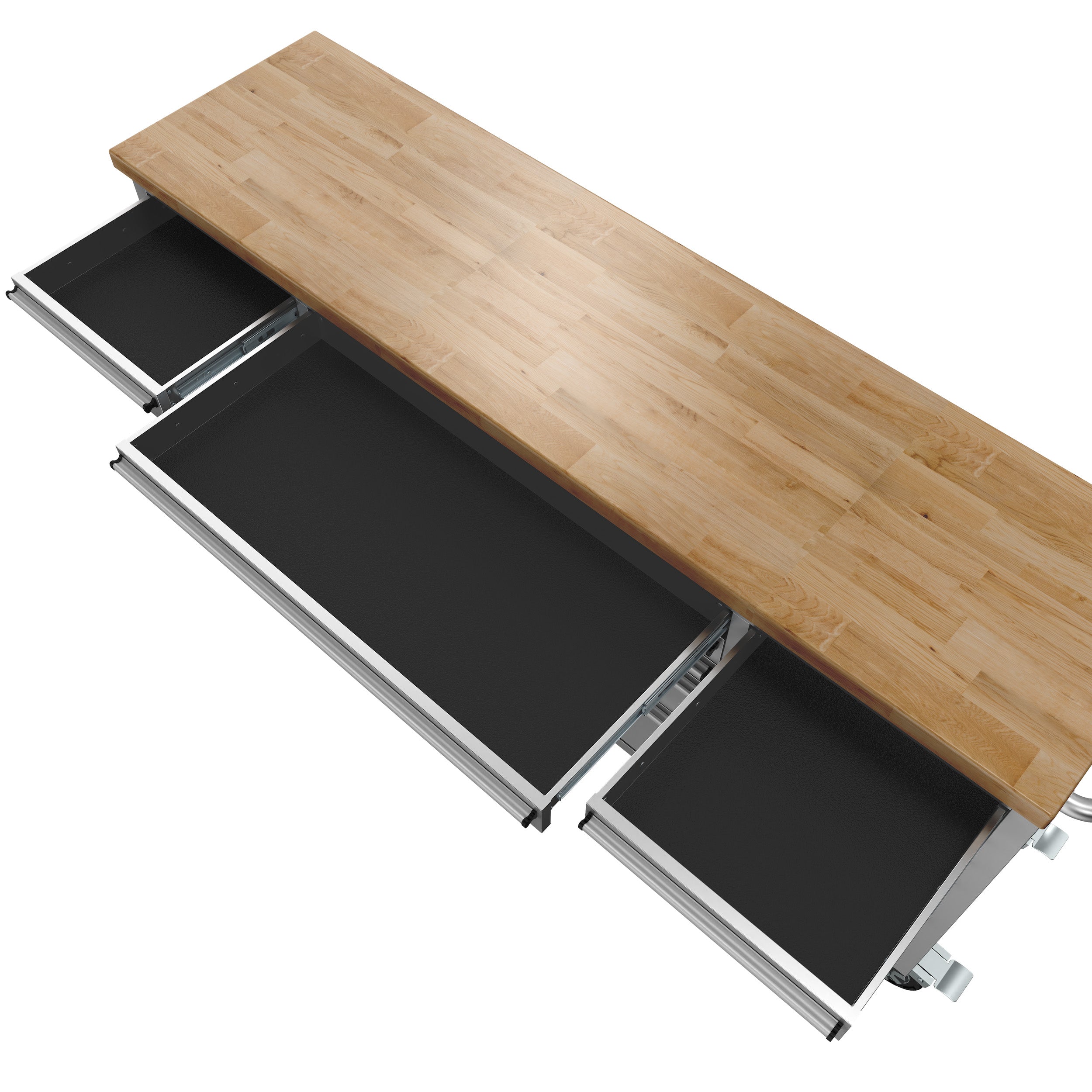 72" Inch 15-Drawer Mobile Workbench in Stainless Steel