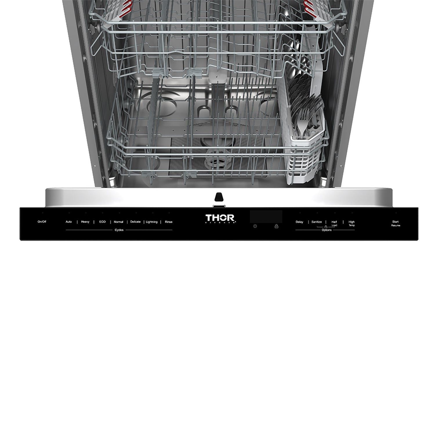 24 Inch Built-In Top Control Dishwasher with Pocket Handle – Black