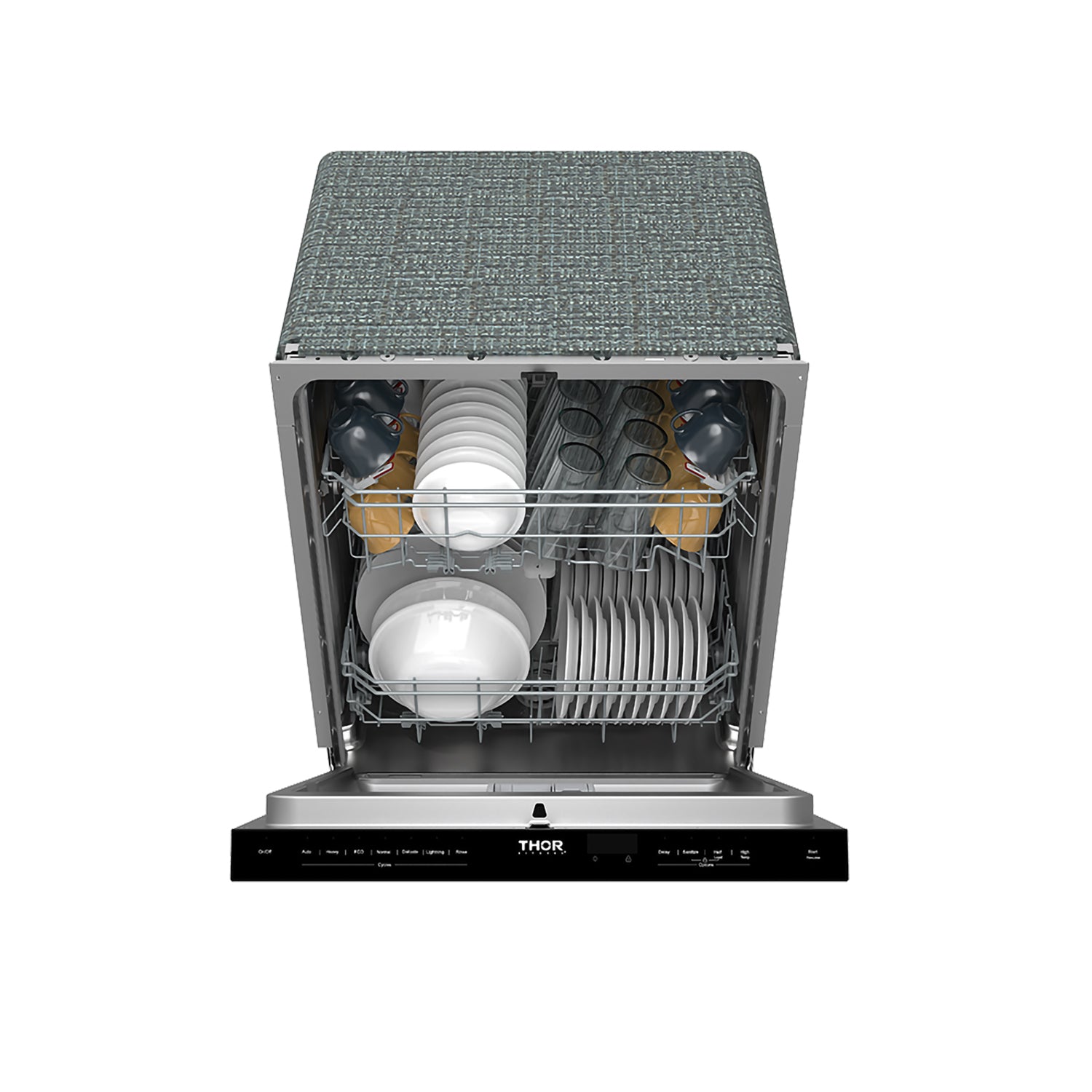 24 Inch Built-In Top Control Dishwasher with Pocket Handle – Black