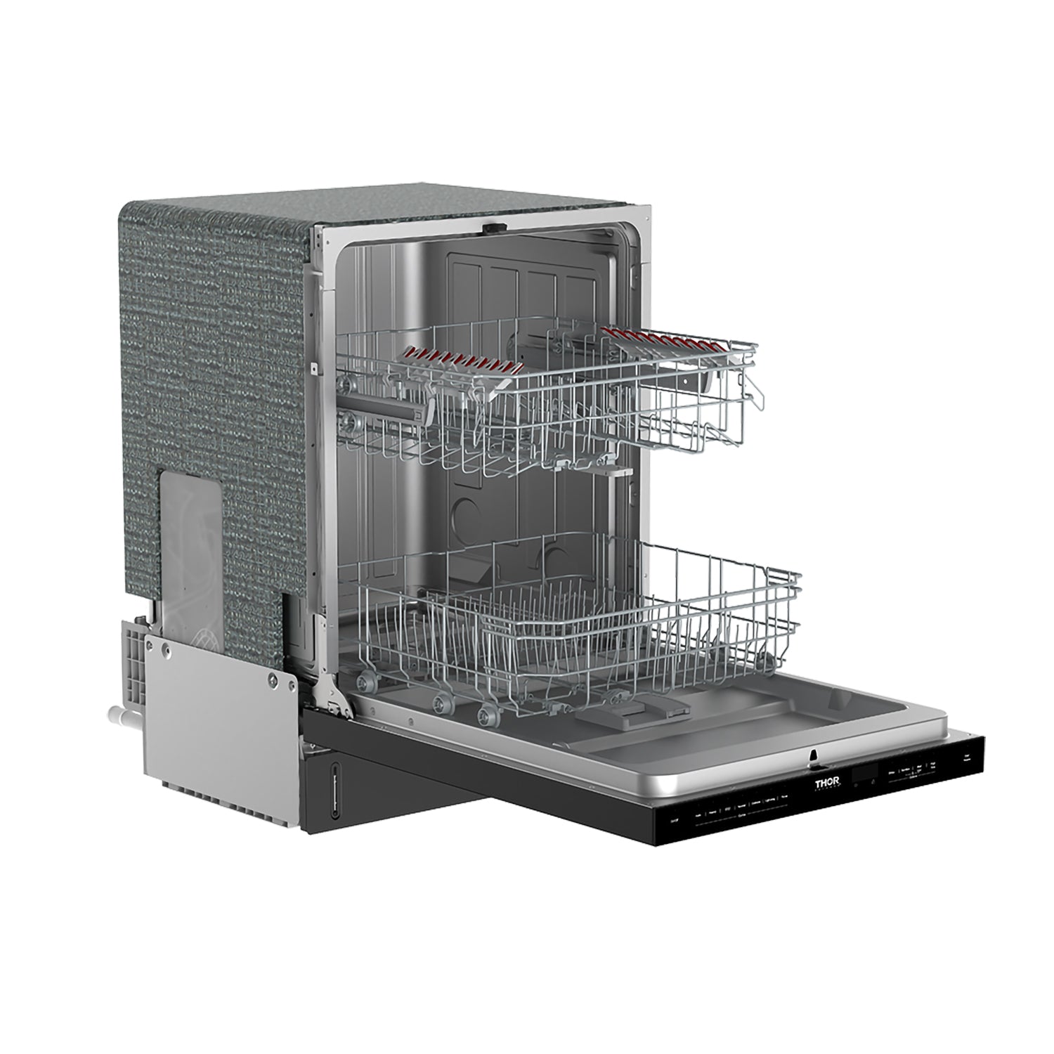 24 Inch Built-In Top Control Dishwasher with Pocket Handle – Black