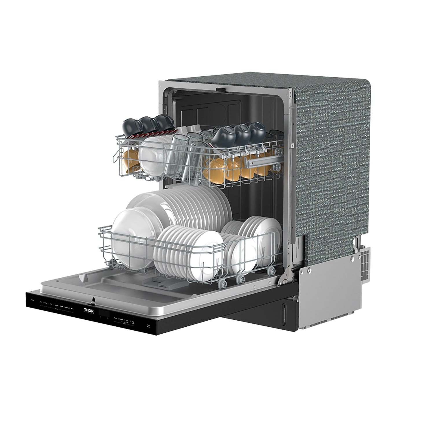 24 Inch Built-In Top Control Dishwasher with Pocket Handle – Black