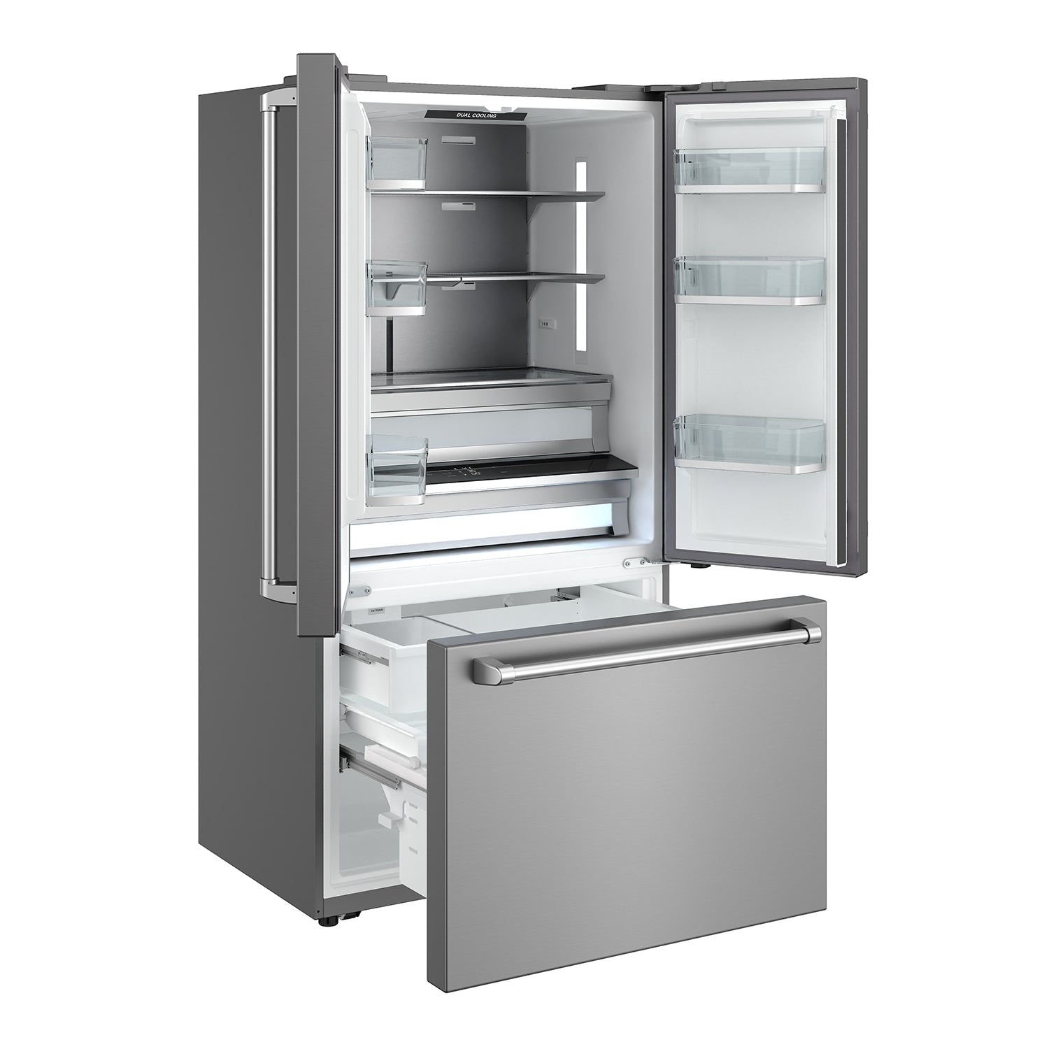 36 Inch Counter Depth Freestanding French Door Refrigerator with Internal Water and Ice
