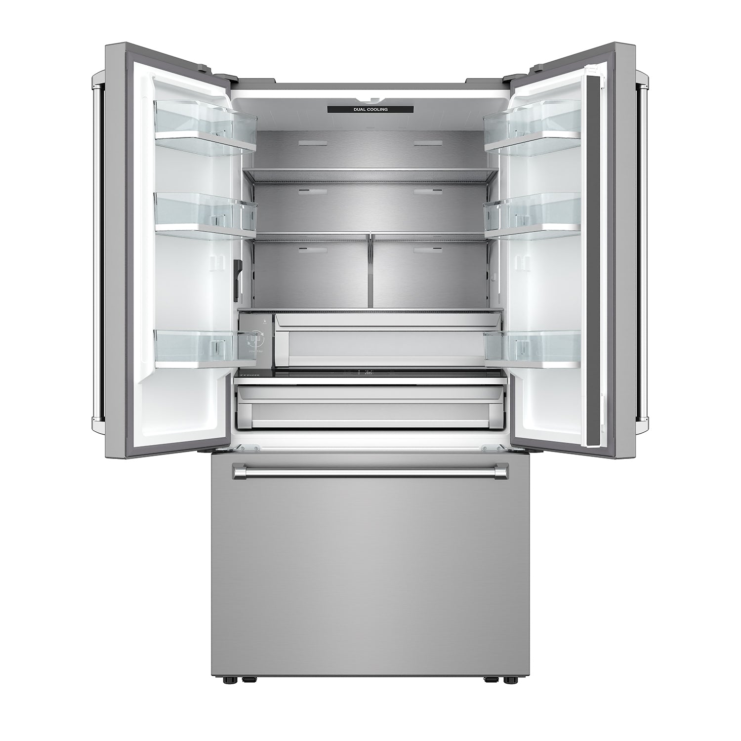 36 Inch Counter Depth Freestanding French Door Refrigerator with Internal Water and Ice