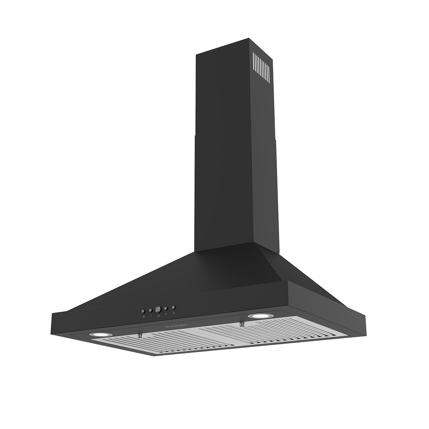 30 Inch Wall Mounted Chimney Range Hood with 350CFM in Black