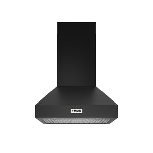 30" Professional Wall Mount Pyramid Range Hood in Black
