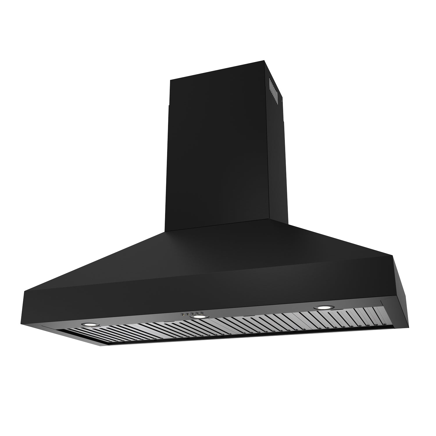 48" Professional Wall Mount Pyramid Range Hood in Black