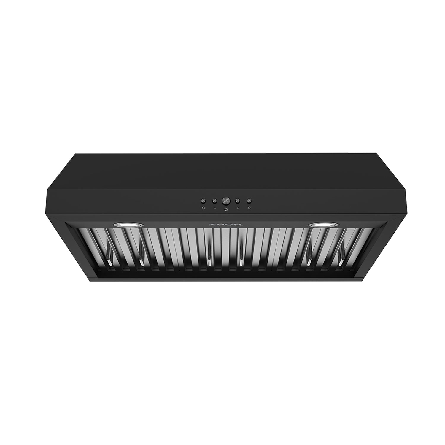 30 Inch Convertible Under Cabinet Hood 10 Inch Height, 480 CFM and Baffle Filters in Black