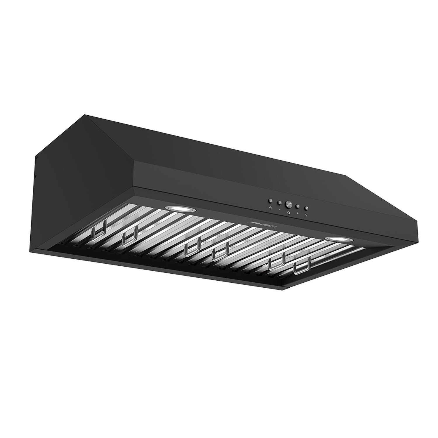 30 Inch Convertible Under Cabinet Hood 10 Inch Height, 480 CFM and Baffle Filters in Black