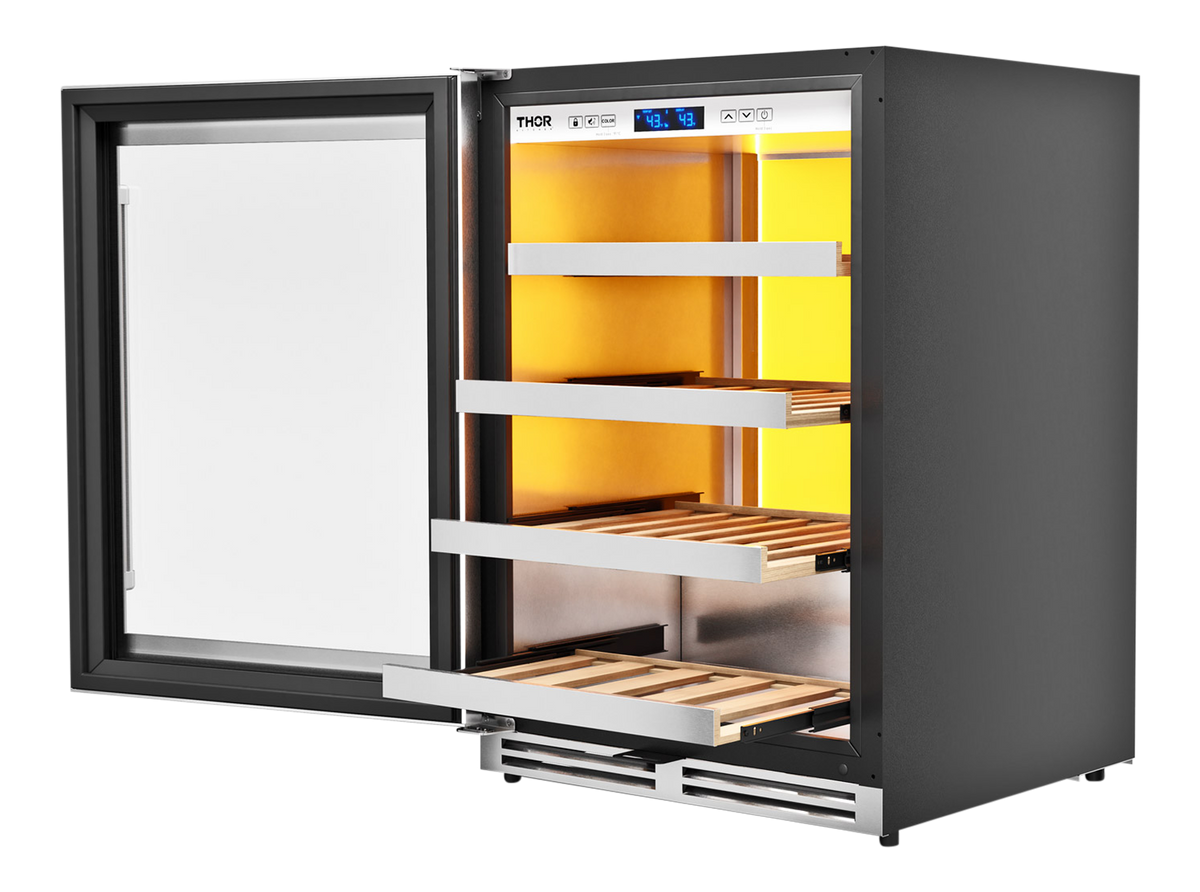 Buy 24 Inch Single Zone Left Swing Wine Cooler, 45 Wine Bottle