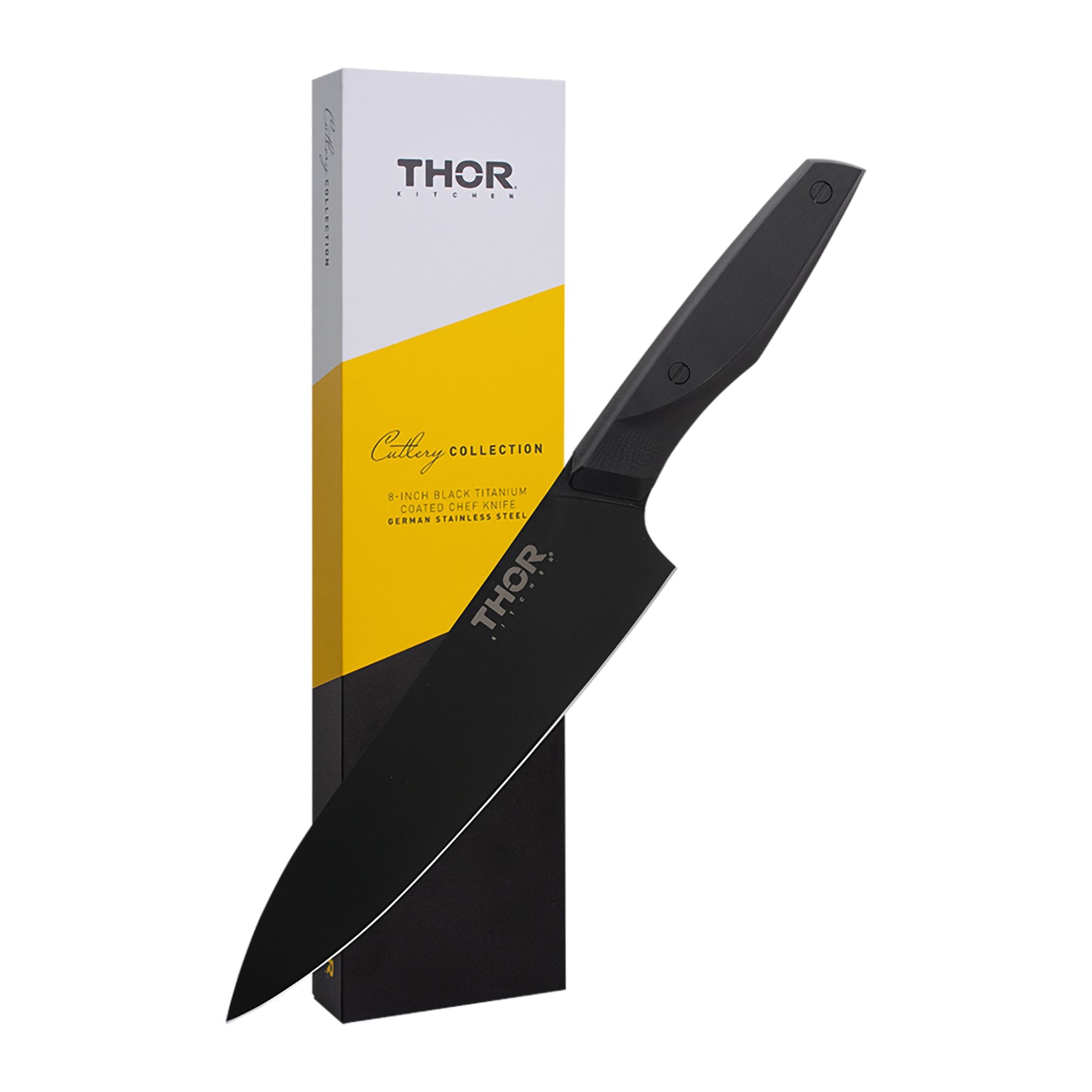 Black Titanium Coated German Steel Chef Knife 8 Inches