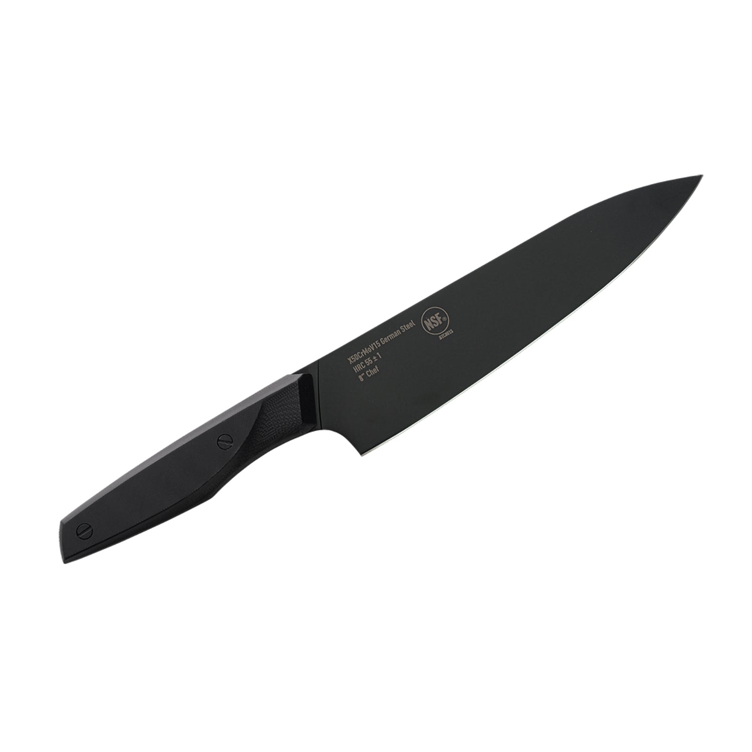 Black Titanium Coated German Steel Chef Knife 8 Inches