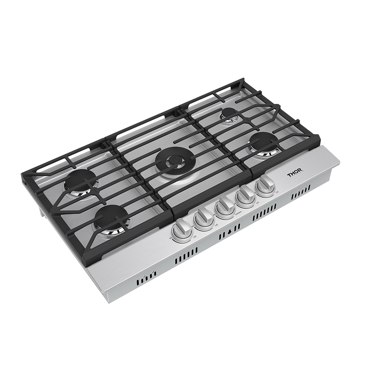 36 Inch Professional Gas Cooktop in Stainless Steel